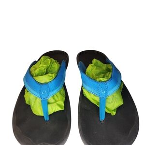 OLUKAI OHANA  WOMEN THONG FLIP FLOP SANDALS BLUE SIZE 10